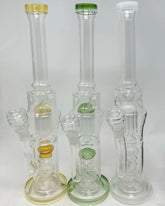 16 Inch Double Chamber Tree Perc and Showerhead Water Pi
